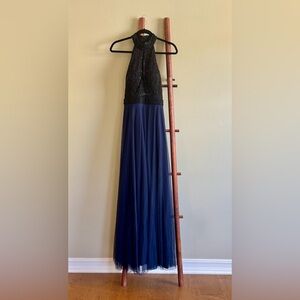 Elegant Black and Blue Gown